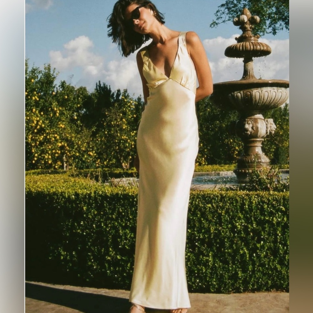 Rumored Elegant Cream Maxi Dress